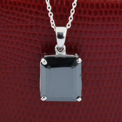 4 Ct, Certified Black Diamond Solitaire Pendant In White Gold Finish - ZeeDiamonds