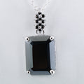 4.5 Ct Radiant Cut Black Diamond Pendant With Diamond Accents - ZeeDiamonds