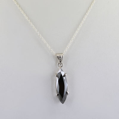 3.5 Ct Certified Marquise Shape Black Diamond Pendant - ZeeDiamonds