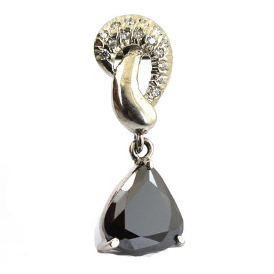 3 Ct Black Diamond Solitaire Pendant With White Diamond Accents - ZeeDiamonds