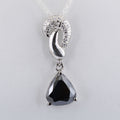 3 Ct Black Diamond Solitaire Pendant With White Diamond Accents - ZeeDiamonds