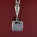 Cushion Cut Black Diamond Pendant With Black Diamond Accents - ZeeDiamonds