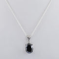 Oval Shape Black Diamond Pendant in 4 Prong Setting - ZeeDiamonds