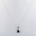 3 Ct, Elegant Pear Shape Black Diamond Solitaire Pendant in 925 Sterling Silver - ZeeDiamonds