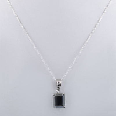 4.5 Ct AAA Certified Black Diamond Solitaire Pendant With Black Diamond Accents - ZeeDiamonds