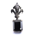 4 Ct Black Diamond Solitaire Designer Accents Pendant, Great Shine & Luster - ZeeDiamonds