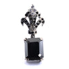 4 Ct Amazing Black Diamond Solitaire Designer Accents Pendant, Great Sparkle & Excellent Luster