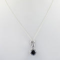 3-4 Ct Black Diamond Pendant with White Diamond Accents - ZeeDiamonds