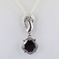 3-4 Ct Black Diamond Pendant with White Diamond Accents - ZeeDiamonds