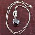 3-4 Ct Black Diamond Pendant with White Diamond Accents - ZeeDiamonds