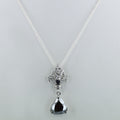 3.5 Ct Trillion Shape Black Diamond Pendant With White Diamond Accents - ZeeDiamonds