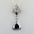 3.5 Ct Trillion Shape Black Diamond Pendant With White Diamond Accents - ZeeDiamonds