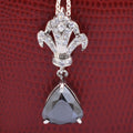 3.5 Ct Trillion Shape Black Diamond Pendant With White Diamond Accents - ZeeDiamonds