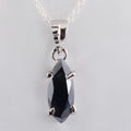 3 Ct Marquise Cut Black Diamond Solitaire Pendant in White Gold Finish - ZeeDiamonds