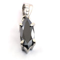 3 Ct Marquise Cut Black Diamond Solitaire Pendant in White Gold Finish - ZeeDiamonds