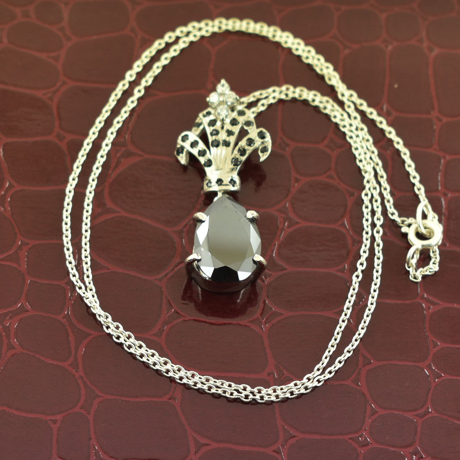 4 Ct Black Diamond Designer Accents Pendant, Great Shine & Fancy Look - ZeeDiamonds