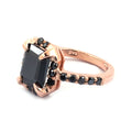 3 Carat Black Diamond with Black Diamond Accents Engagement Ring For Women's - ZeeDiamonds