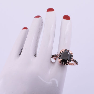 3 Carat Black Diamond with Black Diamond Accents Engagement Ring For Women's - ZeeDiamonds