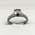 2.5 Ct Black Diamond Solitaire Ring with Black Diamond Accents - ZeeDiamonds