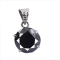 6 Ct Round Cut Black Diamond Pendant in 925 Sterling Silver- Free Chain - ZeeDiamonds