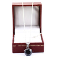 6 Ct Round Cut Black Diamond Pendant in 925 Sterling Silver- Free Chain - ZeeDiamonds