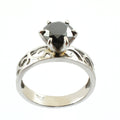 2 Ct Brilliant Cut Black Diamond Solitaire Designer Ring For Gift - ZeeDiamonds