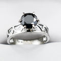 2 Ct Brilliant Cut Black Diamond Solitaire Designer Ring For Gift - ZeeDiamonds