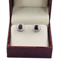 2 Ct AAA Certified Black Diamond Solitaire Studs with Diamond Accents - ZeeDiamonds