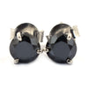 3 Ct AAA Certified Black Diamond Studs in 925 Silver, 3 Prong Setting - ZeeDiamonds