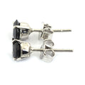 3 Ct AAA Certified Black Diamond Studs in 925 Silver, 3 Prong Setting - ZeeDiamonds