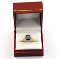 4 Ct Round Cut Black Diamond Designer Ring In Yellow Gold, Finish - ZeeDiamonds