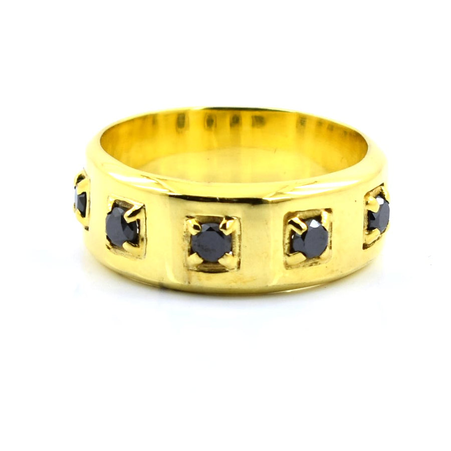 1 Ct Certified Black Diamond Band Ring-Great Shine & Luster! - ZeeDiamonds