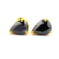 4 Ct AAA Certified Pear Shape Black Diamond Solitaire Studs - ZeeDiamonds