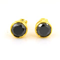 3 Ct AAA Certified Round Shape Black Diamond Solitaire Studs - ZeeDiamonds