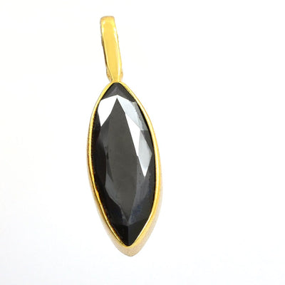 3 Ct Certified Marquise Shape Black Diamond Pendant - ZeeDiamonds