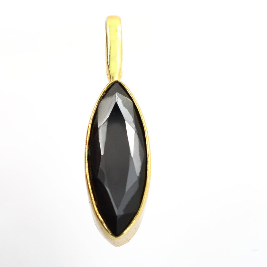3.5 Ct Marquise Cut Black Diamond Pendant In Black Gold - ZeeDiamonds