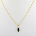 3.5 Ct Marquise Cut Black Diamond Pendant In Black Gold - ZeeDiamonds