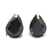 4 Ct Pear Shape Black Diamond Solitaire Studs with 3 Prong Settings, AAA Certified- Great Collection