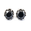 4 Ct AAA Certified Black Diamond Solitaire Studs in 925 Silver, Great Luster - ZeeDiamonds