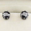 4 Ct AAA Certified Black Diamond Solitaire Studs in 925 Silver, Great Luster - ZeeDiamonds