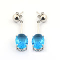 5.61 Cts Blue Topaz Gemstone Designer Earrings For Women's Gift - ZeeDiamonds