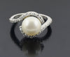 South Sea Pearl Ring with White Diamond Accents, Designer Ring - ZeeDiamonds