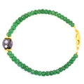 41 Cts Emerald Gemstone Beads & Black Diamond Bead Bracelet In Yellow Gold Clasp - ZeeDiamonds