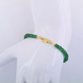 41 Cts Emerald Gemstone Beads & Black Diamond Bead Bracelet In Yellow Gold Clasp - ZeeDiamonds