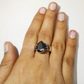 Certified Black Diamond Ring With Gemstone Accents - ZeeDiamonds