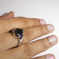 Certified Black Diamond Ring With Gemstone Accents - ZeeDiamonds