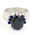 Certified Black Diamond Ring With Gemstone Accents - ZeeDiamonds