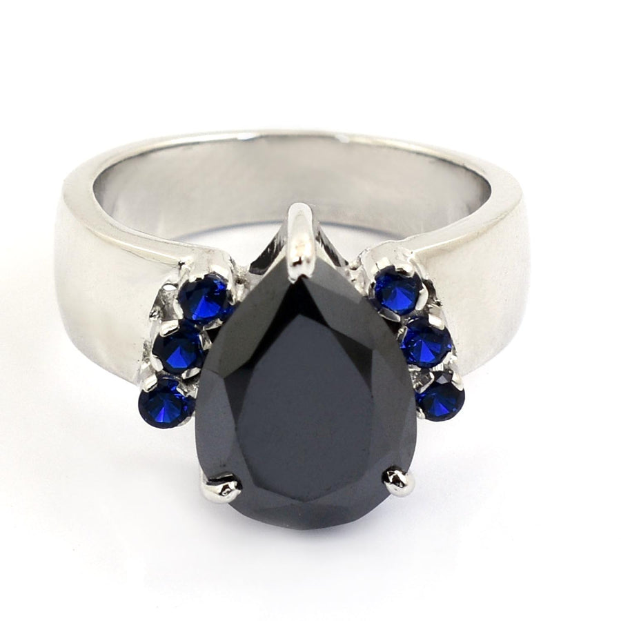 Certified Black Diamond Ring With Gemstone Accents - ZeeDiamonds