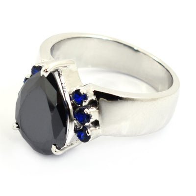 Certified Black Diamond Ring With Gemstone Accents - ZeeDiamonds