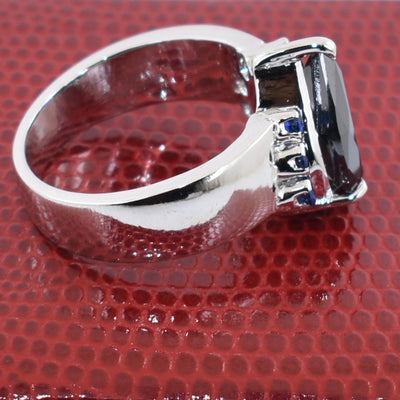 Certified Black Diamond Ring With Gemstone Accents - ZeeDiamonds